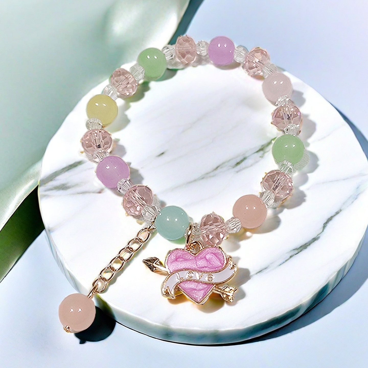 KT24 보라색 원샷 하트 팔찌