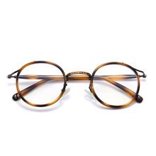 新款时尚潮流复古日系圆框眼镜架男女款TR90透明素颜防蓝光眼镜框