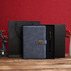 商務筆記本a5記事本套裝筆記本子創意辦公記賬本復古日記本手賬本