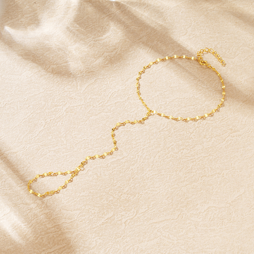 Holiday, Daily Occasion 925 Sterling Silver Material 1 Piece 925 Sterling Silver Solid Color Coffee Bean Chain Bracelets Mitten-type Bracelet