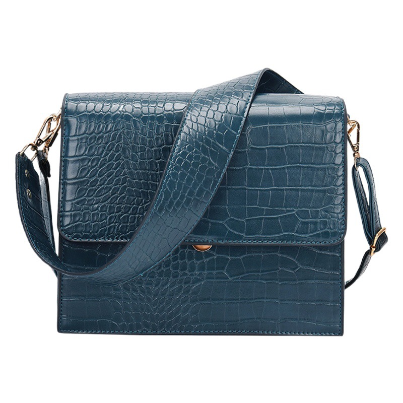 Autumn and Winter New Western Style chic Broadband Crossbody Bag Women's New 2019 Texture Stone Pattern Shoulder Small Square Bag