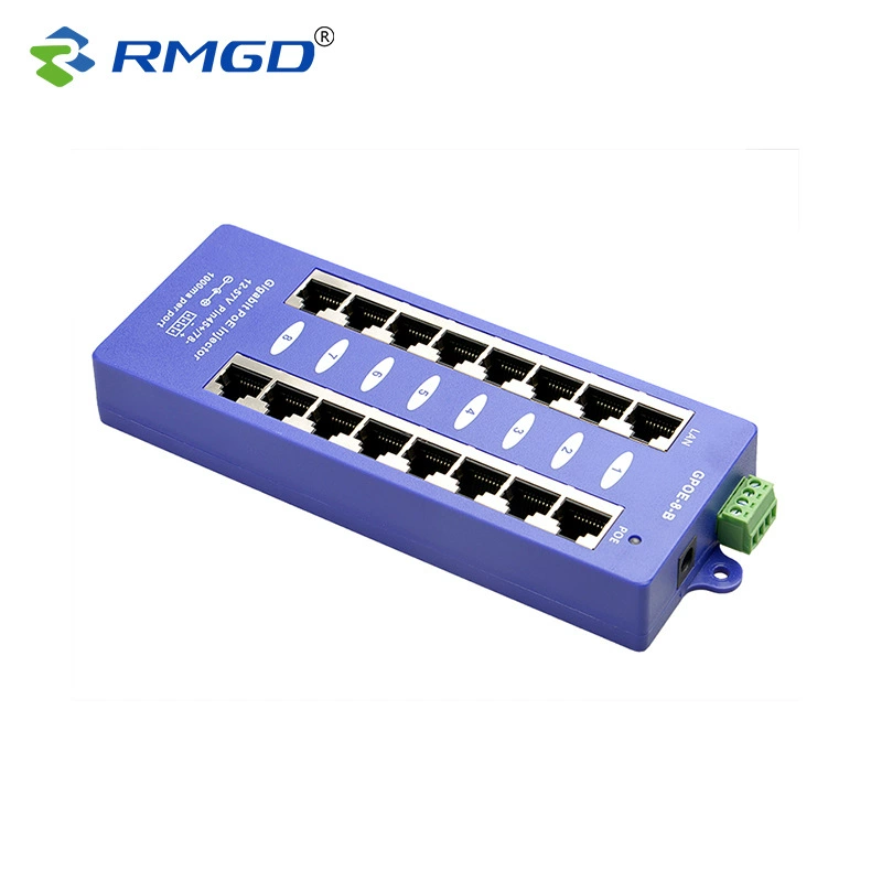 GPOE-8-B Gigabit 8-портовый PoE инжектор, PoE подача питания Gigabit