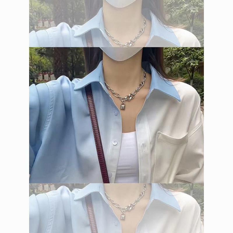 Gradient Shirt Women's Spring and Summer Design Sense Niche Sun Protection Shirt Unique Chic High-end Sense Beautiful Age-reducing Top
