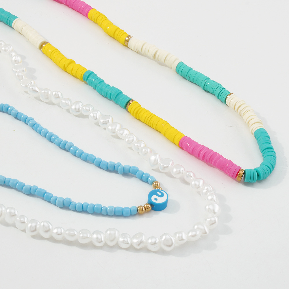 Bohemian Color Beads Pearl Multilayer Necklace display picture 8