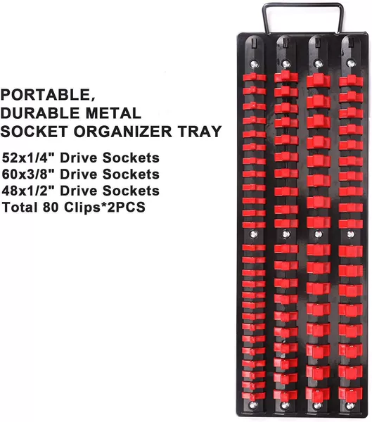 4-row socket rack red