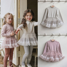 女童加绒连衣裙冬季新款草莓珊韩国儿童女孩洋气蕾丝网纱公主裙