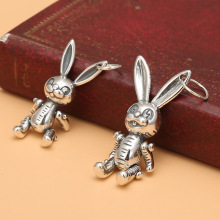 925银韩国复古可爱小兔子女士吊坠个性潮人项坠泰银银饰品
