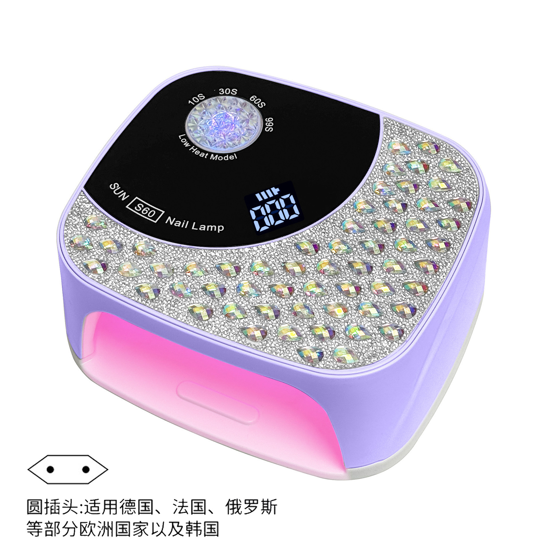 Nueva lámpara UV S60 transfronteriza para secado de uñas, máquina de uñas enchufable, secador de esmalte de uñas en gel, lámpara UV para uñas.