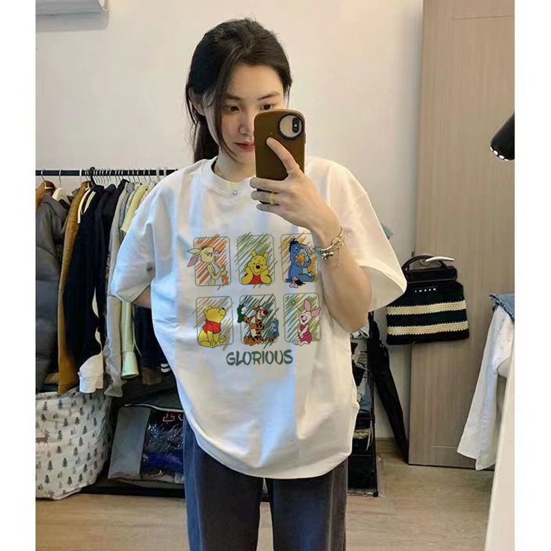 Bolsa de expresión facial manga corta Camiseta Linda cuello redondo Camiseta de manga corta para hombres y mujeres estilo coreano estudiante moda suelta ins Top par desgaste T image 6