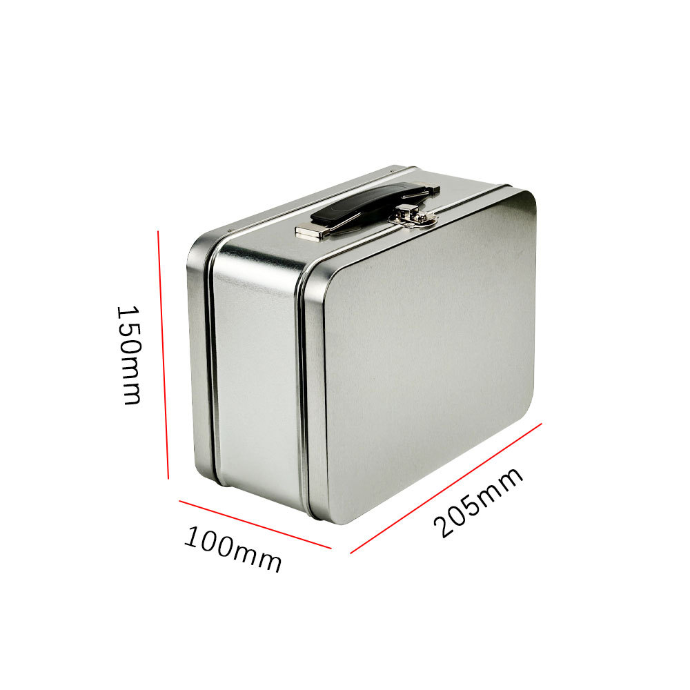 Al contado, la Caja de almuerzo cuadrada de la boca de caballo con cerradura de mano contiene regalos para almacenar cajas de hierro, cajas de juguetes y cajas portátiles. image 9