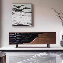 意式极简实木电视柜高档家具客厅家用小户型落地柜视听柜电视机柜