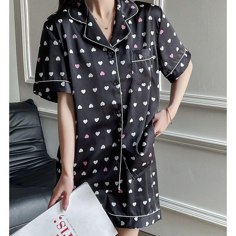 Летняя Пижама с короткими рукавами, Женская Повседневная Домашняя одежда из ледяного шелка, чистое желание, онлайн-знаменитости, Элитный уличный костюм