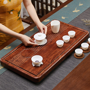 Whole rosewood tea tray new Chinese style living room solid wood tea set suit household imitation log simple drainage tea table