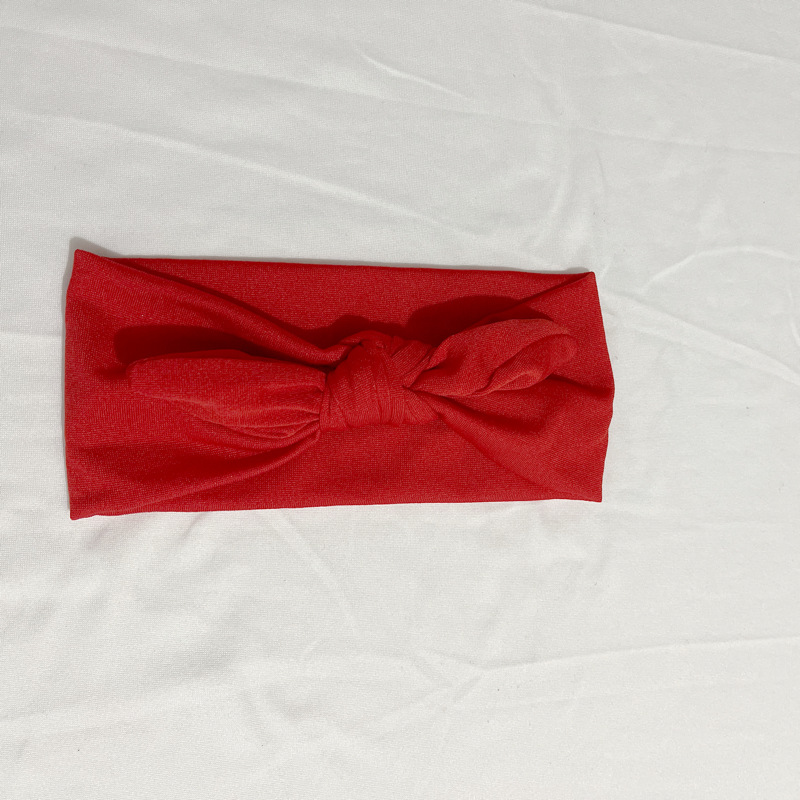 Estilo europeo y americano lindo suave lindo conejo oído diadema color sólido tela anudada banda de Pelo elástico algodón maquillaje cara lavado banda de pelo para las mujeres