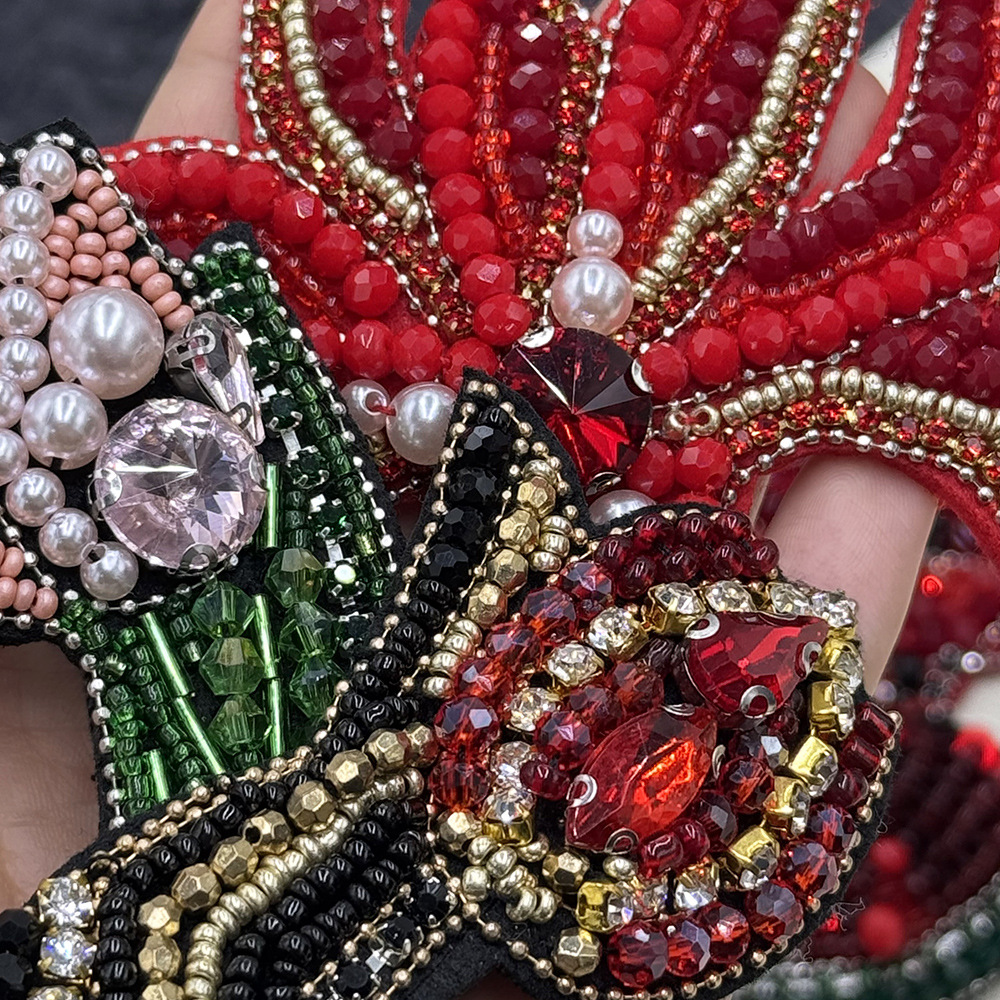 Ingeniería pesada estereoscópico clavos rosas de diamante flores de arce ropa cheongsam decoración tela pegatinas DIY broches gorras accesorios zapatos