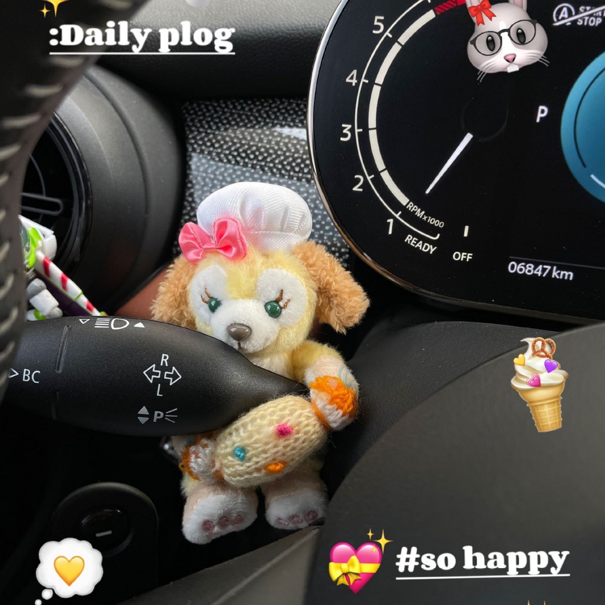 Cute cocinero perro personalidad portador cubierta de luces de dirección cubierta de limpiaparabrisas de chicas corazón de chicas interior de automóviles hecha a mano
