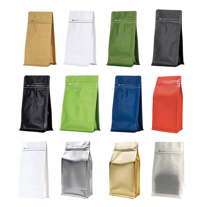 八边封自立袋咖啡袋茶叶袋铝箔自封袋宠物粮食零食包装密封袋印刷