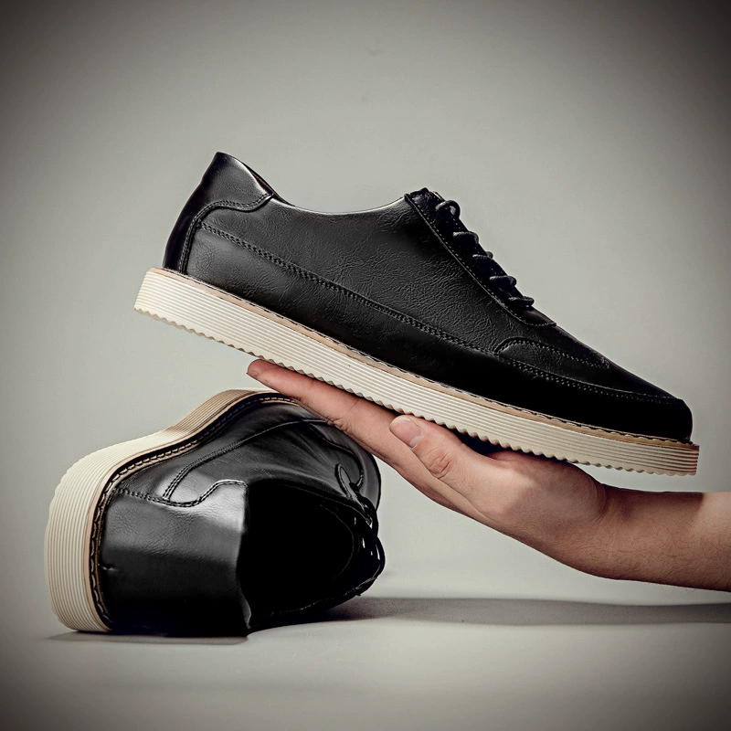 Мужская обувь новая тенденция весна и лето дикие повседневные кроссовки мягкие подошвы дышащие шнуровки корейские спортивные кожаные туфли для мужчин