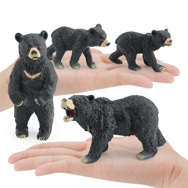 Transfronterizo de los niños de simulación cognitiva bosque animal asiático oso negro perro oso creciente oso negro modelo decorativo decoración de escritorio