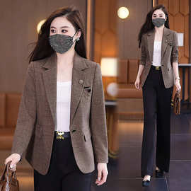 120 职业工作服西装外套高级感小众2024新款冬韩版宽松休闲西服女
