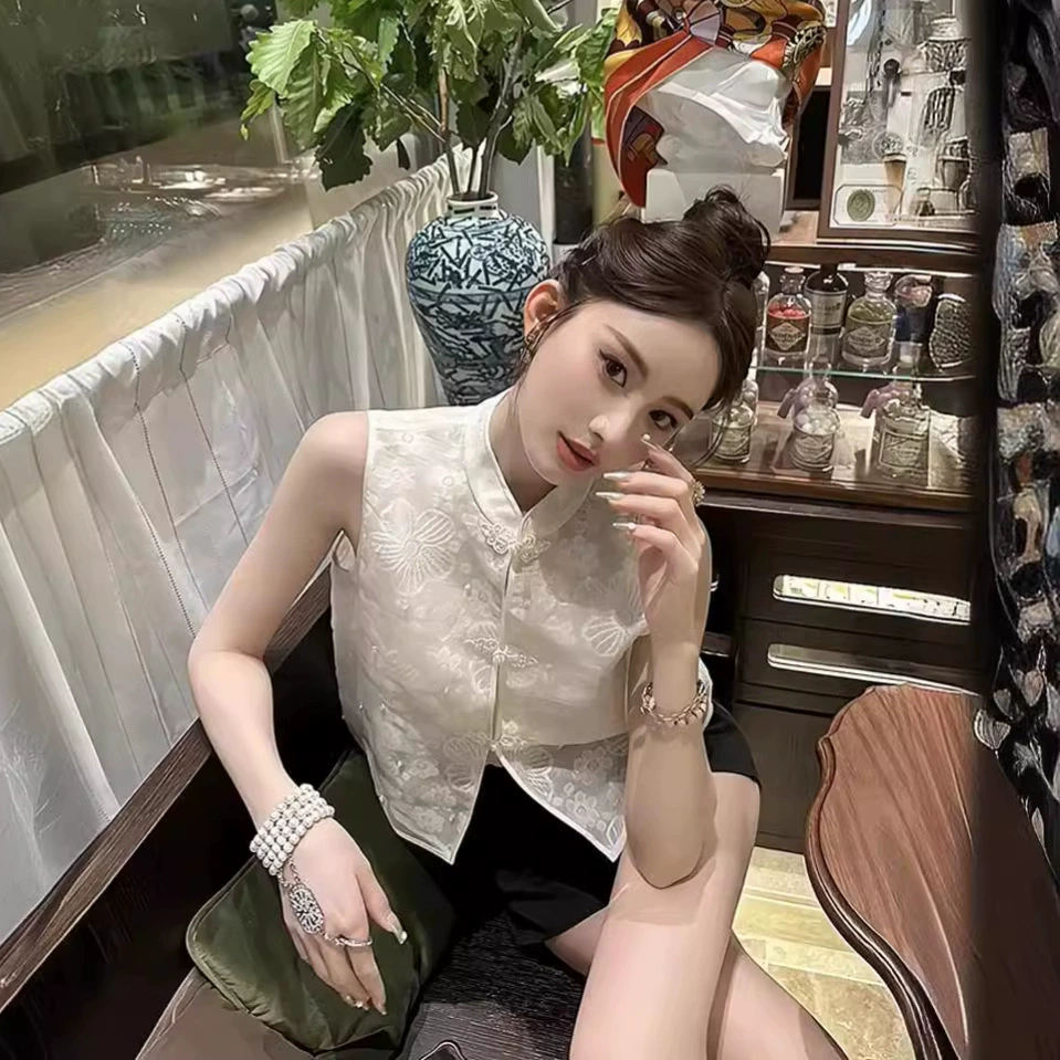 Новый китайский женский легкий национальный стиль топ нишевые жилет дзен ретро темперамент кардиган летнее тонкое пальто