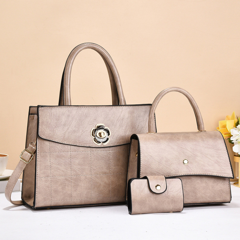 Bolso de tres piezas con textura, bolso de tres piezas, bolso de mensajero de un solo hombro para mujer nuevo 2025, bags transfronterizos