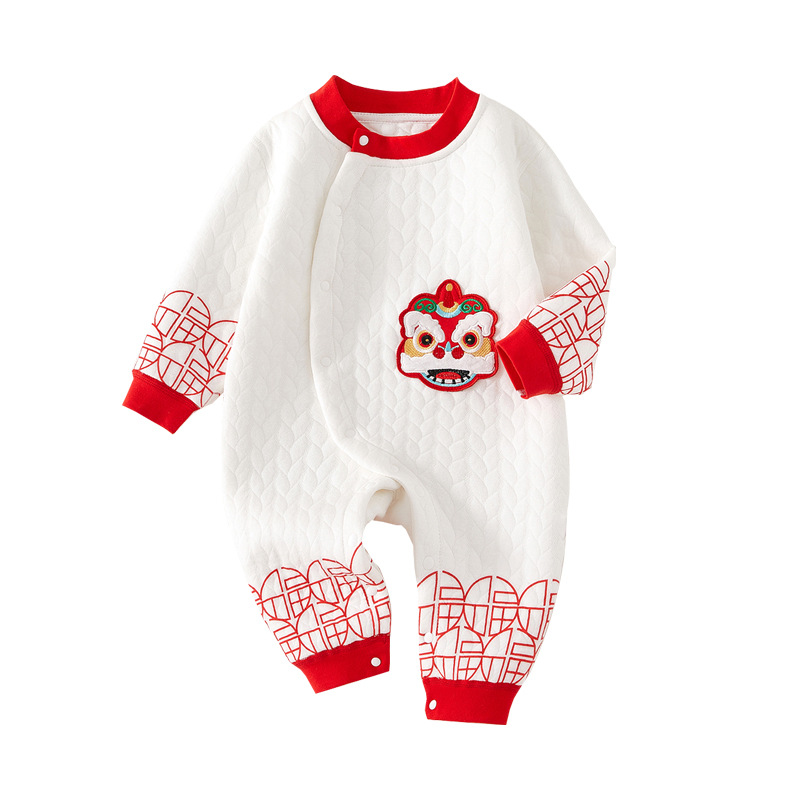 점프 수트 가을과 겨울 면화 패딩  의류 겨울면 따뜻한  옷 용의 해  등반 옷