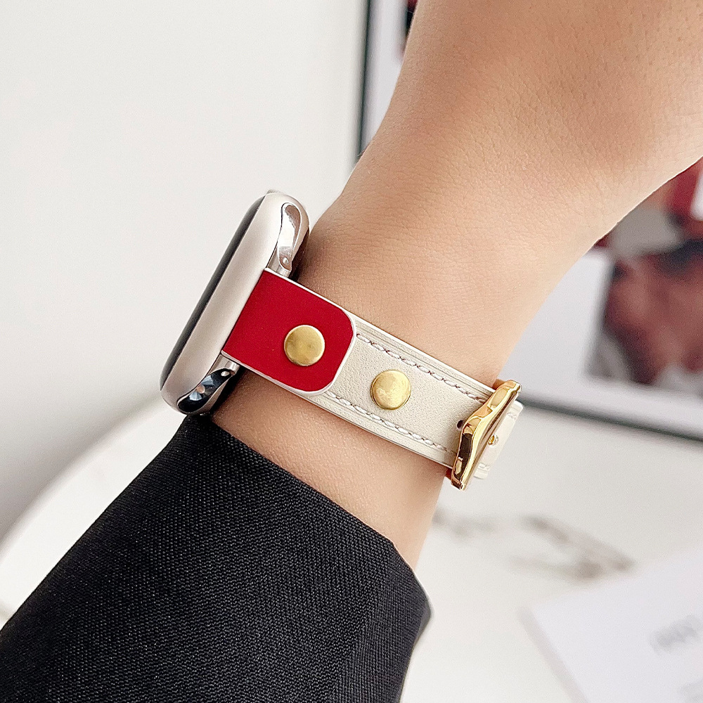 30g Weight Watch Strap Classification Genuine leather Material Round Pattern Casual, Simple Style Style Casual Simple Style Round Watch Strap 4
