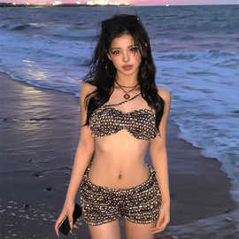 甜美少女风性感波点蛋糕裙短裙夏季性感修身显瘦显腿长两件套