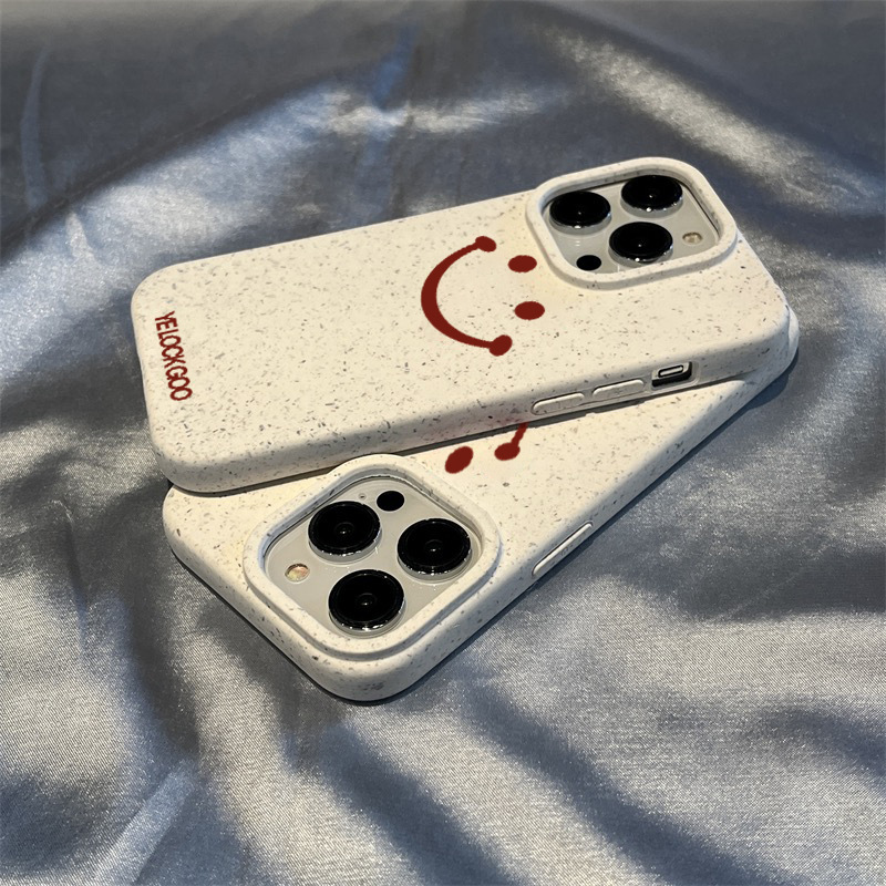 Instagram minimalist and niche smiling face suitable for Apple 11 phone case, ihone 13 anti drop 14 promax, high-end_voghion.com