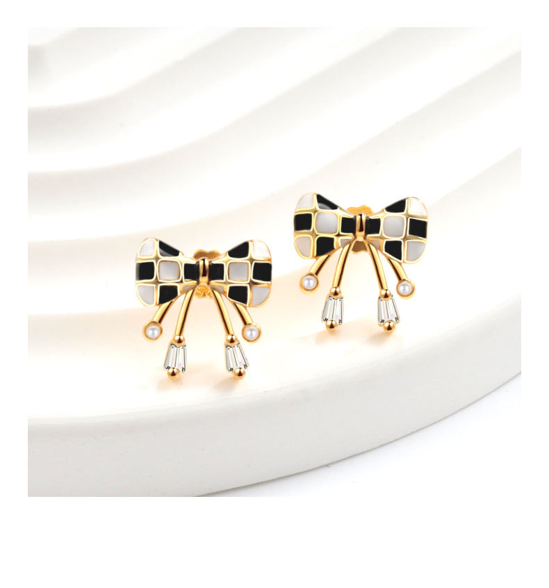 Women's Gender Plating Design 1 Pair 18K Gold Plated 925 Sterling Silver 925 Sterling Silver Earrings Bow Knot Ear Studs