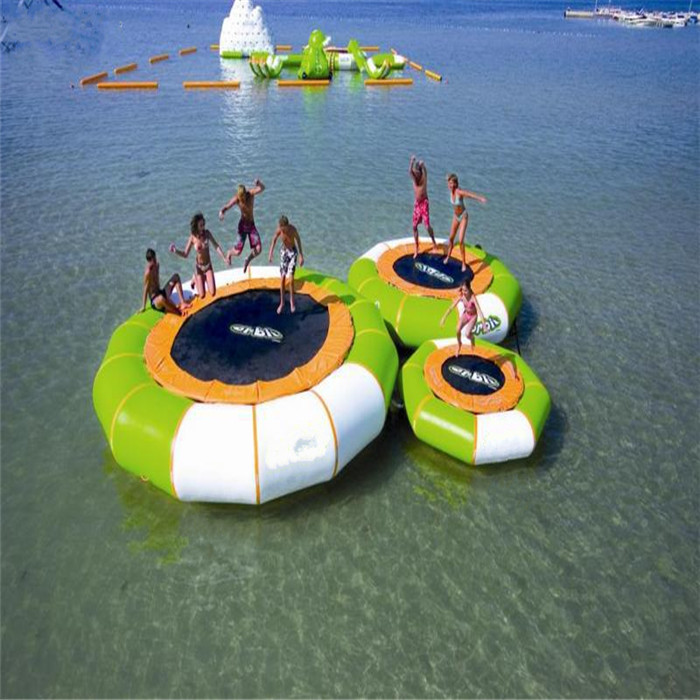 Water aqua park, trampoline