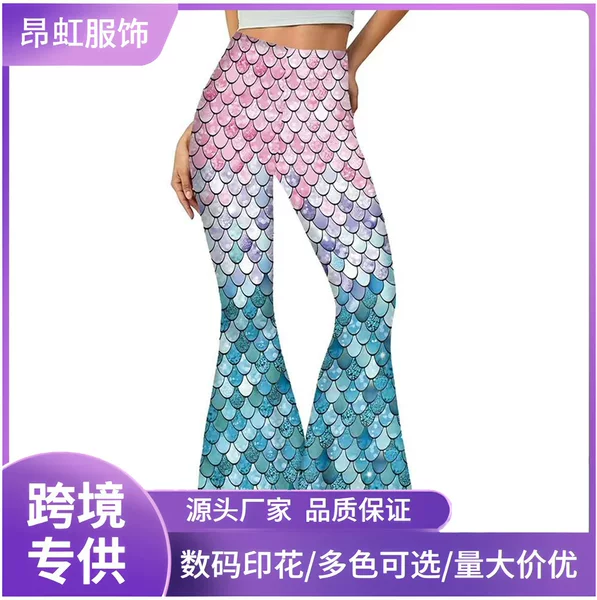 Cross-Border Amazon Xiyin Export European and American Women's Bootcut Pants 3D Printed Casual Yoga Pants