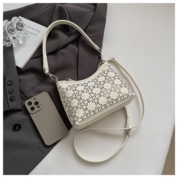 Summer handbag, women's hand-held armpit pillow bag, 2025 new style diamond-encrusted design, single-shoulder fashionable crossbody bag undefined