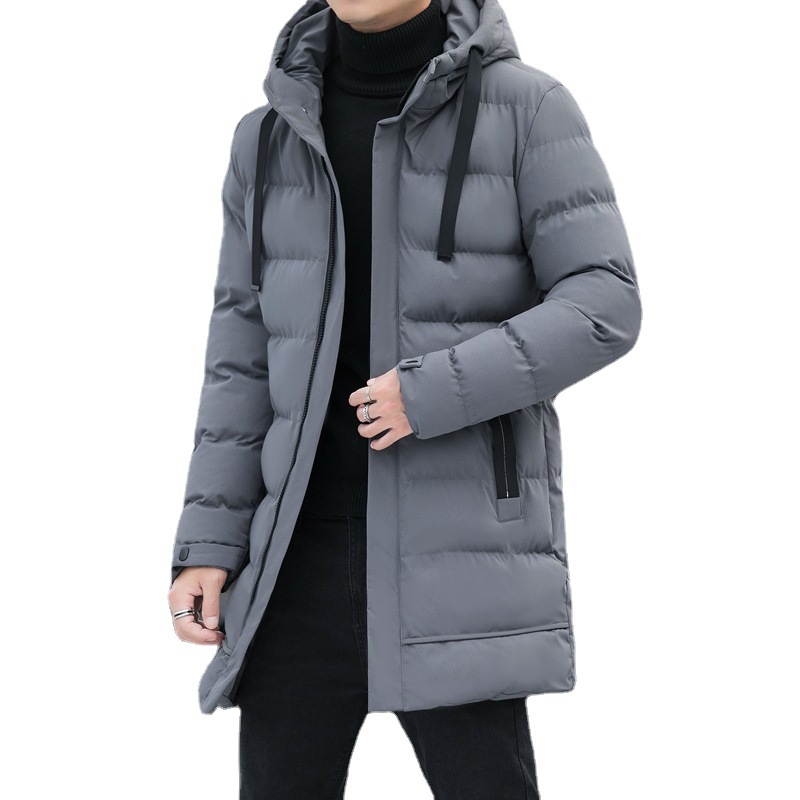 Men's Long Hooded Cotton Jacket