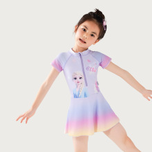 女童新款泳衣2025裙子短袖艾莎冰雪公主卡通可爱夏儿童连体泳装