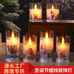 クリスマスアクリル電子キャンドルランプledシミュレーションスイングクリスマス装飾プレゼント老人雪だるま燭台振り子