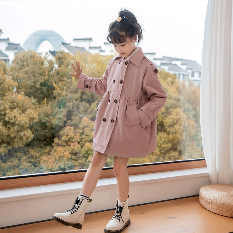 Весна длинный детский демисезонный trench coat, для подростков, семейный стиль