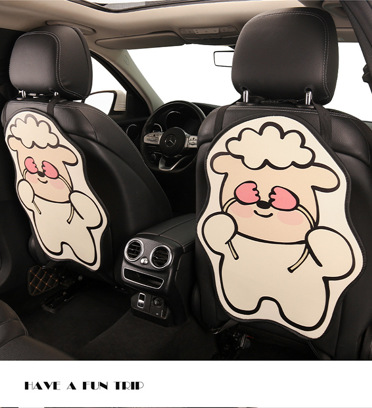 Tulip Biye Small Animal Design Car Seat Back Anti-Kick Pad, Car Seat Anti-Dirt Pad, Universal for All Seasons, Rear Seat