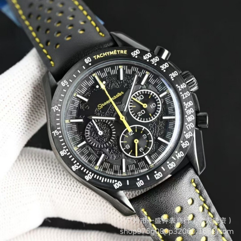 Speedmaster Apollo Little Rocket No. 8 Business Men's Fully Automatic Mechanical Multifunctional Chronograph Watch Steel Band Luminous
