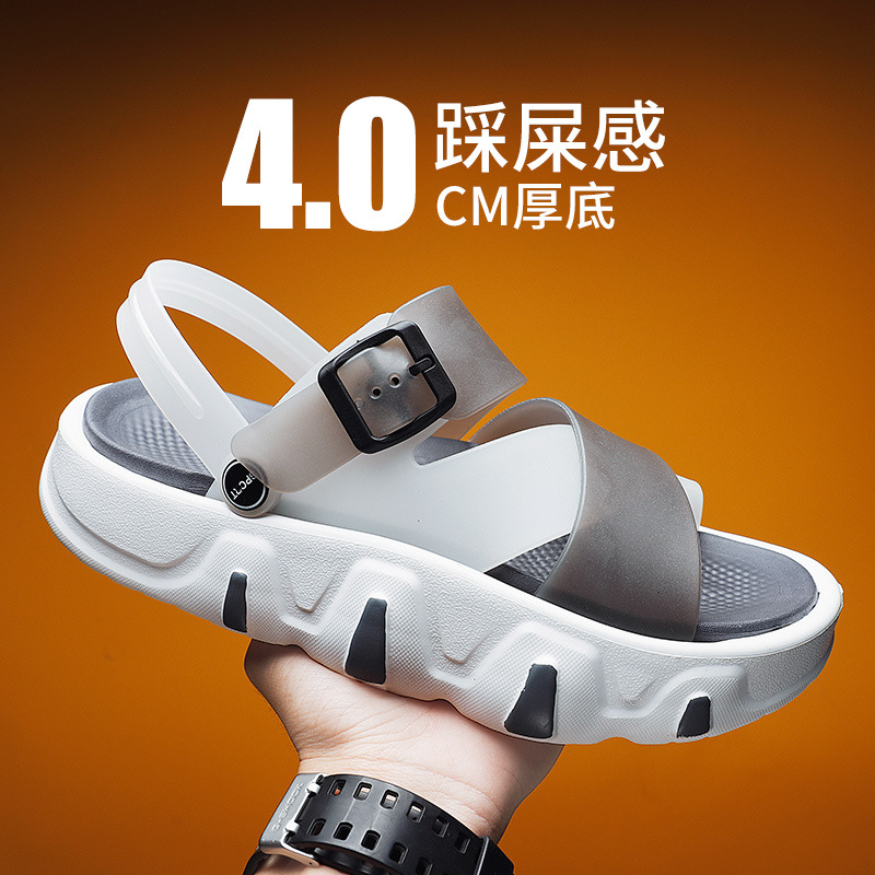 2023 transfronterizo más tamaño sandalias de los hombres al aire libre zapatillas de moda casual ligero fondo grueso slip-on zapatos de playa moda
