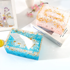 花柬diy水晶滴膠模具抽紙盒模具鏤空花紋收納車載紙巾盒硅膠模具