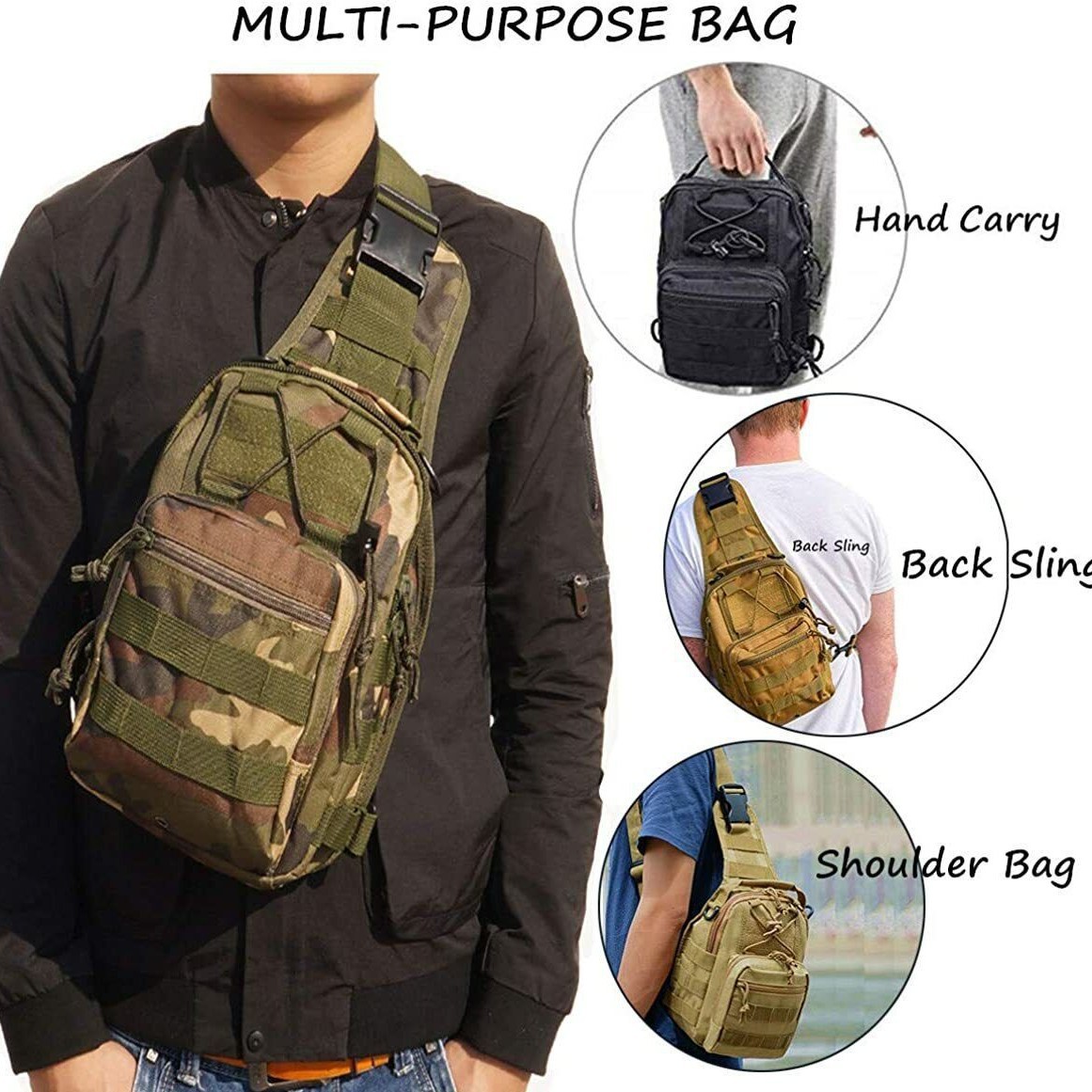 Bolso de pecho de deportes al aire libre para hombres bolso de pecho de ocio de viaje pequeño bolso de hombro bolso de pecho táctico al por mayor