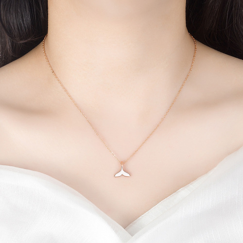Kuaishou Korean Version Cross-border Silver-plated Pendant for Women, Fish Tail Lightweight Luxury Niche Design 
