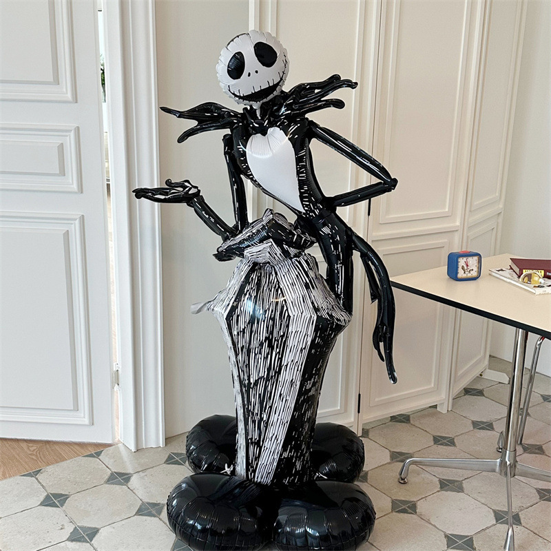 Atmósfera transfronteriza Halloween gigantesco de pie base de globo calabaza esqueleto demonio centro comercial bar café diseño