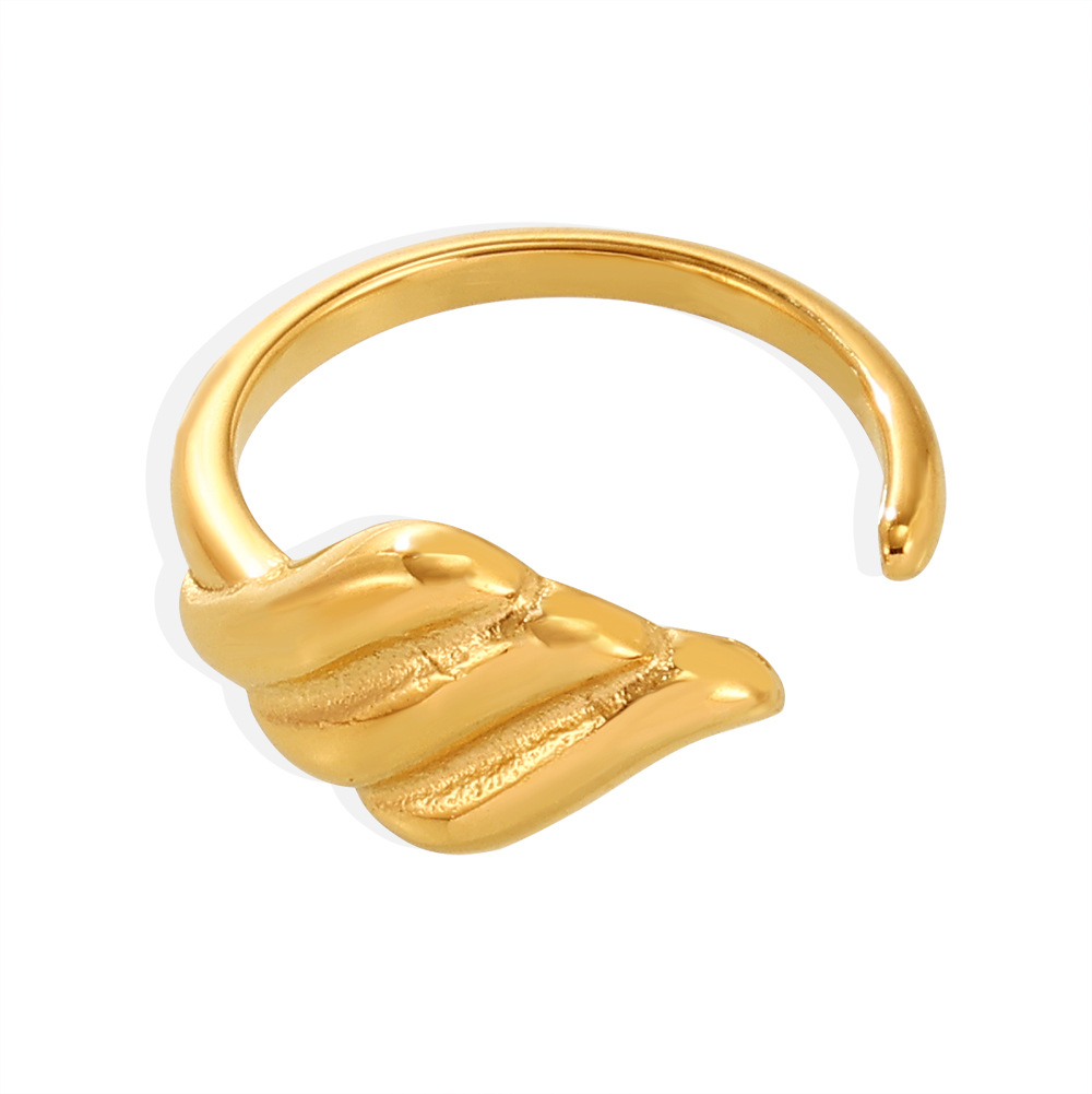 Light Luxury Style Geometric Texture Open Ring, Women's Titanium Steel Niche, Light Luxury Feeling, Adjustable Bracelet_voghion.com