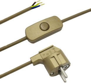 Zuleitung Mit Stecker Und Schalter 2 Meter Gold Anschlusskab