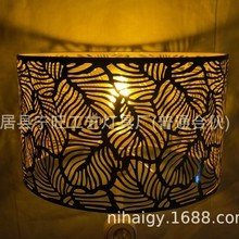 跨境专供欧洲市场铁艺灯罩金属雕刻金属镂空灯罩E27E14灯头口
