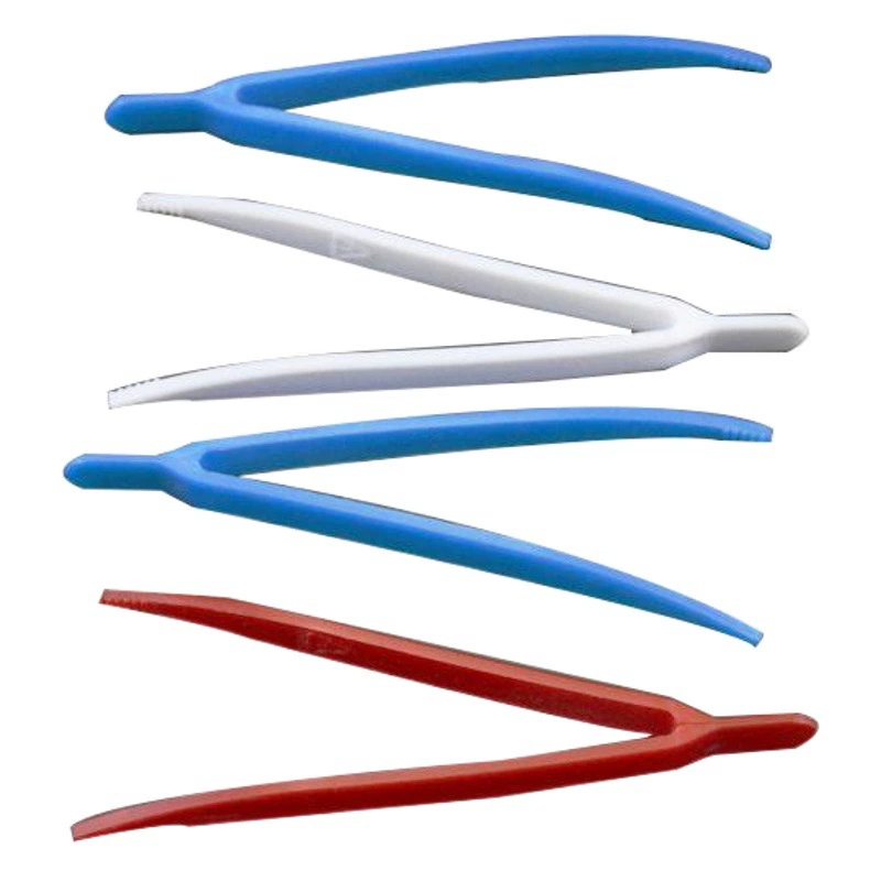 Одноразовые пластиковые пинцеты, белые изогнутые игрушечные инструменты, детские конструкторы для творчества, маленькие строительные блоки для самостоятельной сборки.