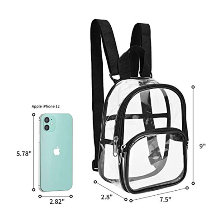 Transfronterizo nuevo estilo PVC mochila escolar transparente deportes al aire libre sellado bolsa transparente impermeable mini bolsa de almacenamiento de viaje